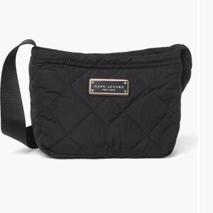 Marc Jacobs Black Quilted Crossbody Bag with Gold Logo Plate